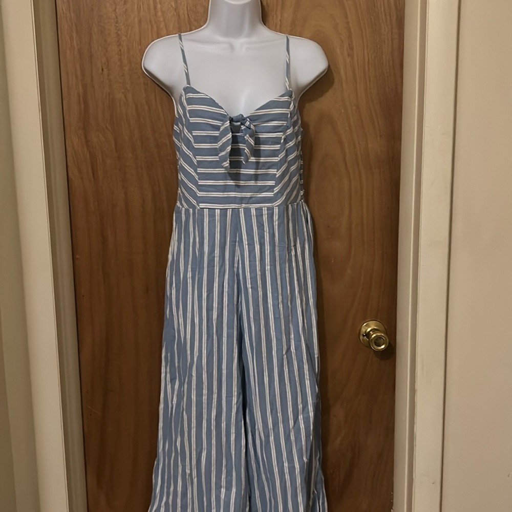 Striped Flare Jumpsuit